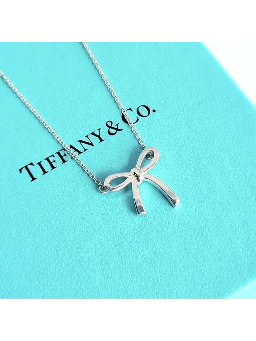 Tiffany & Co.Bow Ribbon Necklace Pendant Silver 925